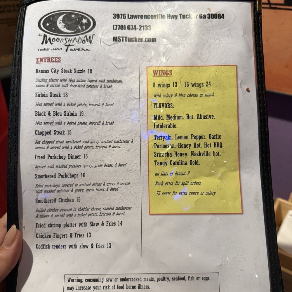MoonShadow Tavern - Menu - Pubs Near Me - Tucker, Georgia