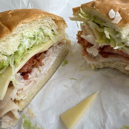 Turkey Club on their homemade sub.