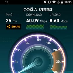 La Coruñesa - Great WiFi speed (up and down). Inside and outside. Across square from tourist information center.