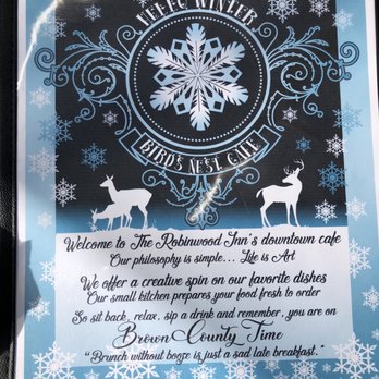 Bird's Nest Cafe - Winter menu - Breakfast & Brunch Near Me - Nashville, Indiana