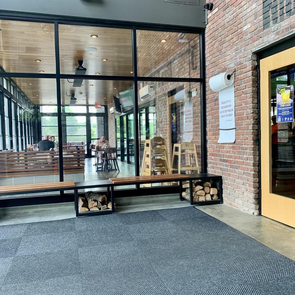 Meat Mitch Barbecue - Seating area for a wait or to go orders and a view into seating through the glass - Barbeque Near Me - Leawood, Kansas Meat Mitch Barbecue - Seating area for a wait or to go orders and a view into seating through the glass - Barbeque Near Me - Leawood, Kansas