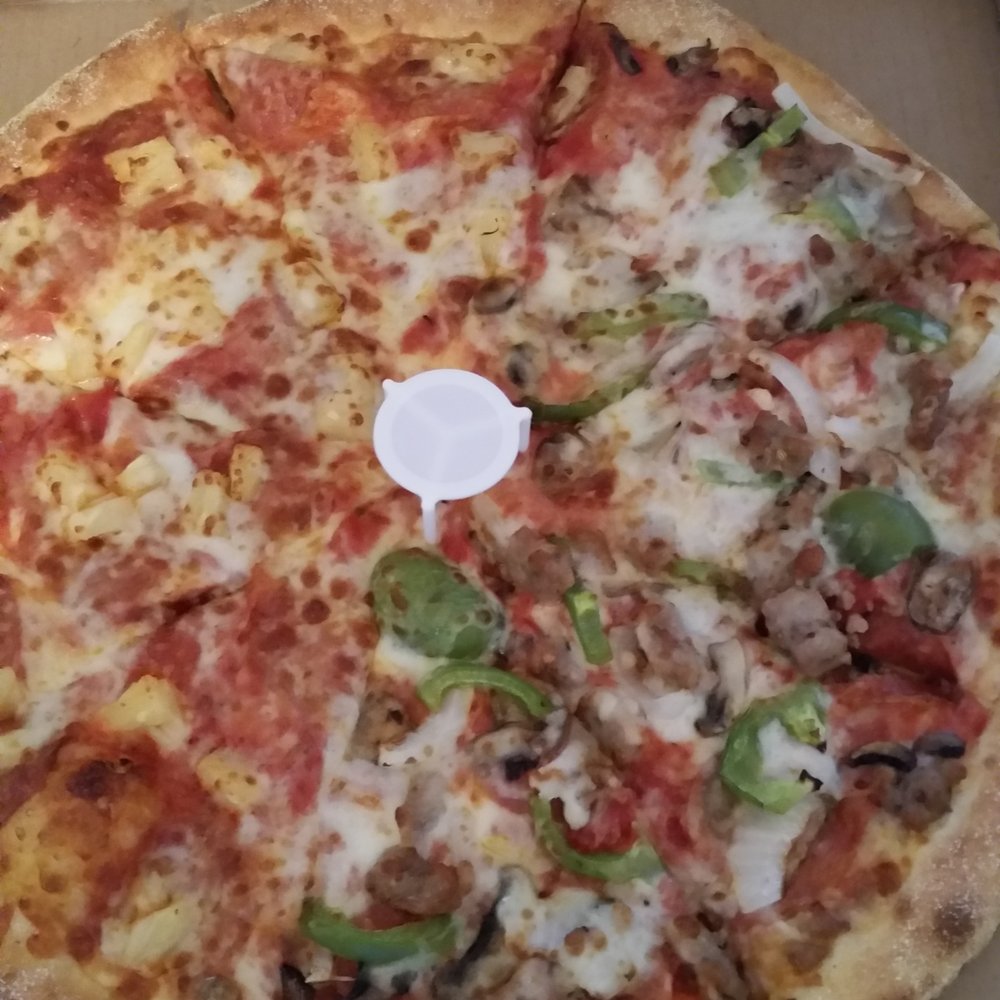 Pronto Pizza - Half combo pizza half pepperoni and pineapple - Pizza Near Me - Gardnerville, Nevada Pronto Pizza - Half combo pizza half pepperoni and pineapple - Pizza Near Me - Gardnerville, Nevada