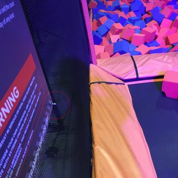 Sky Zone Trampoline Park - hazard area (circled) - Trampoline Parks Near Me - Everett, Massachusetts