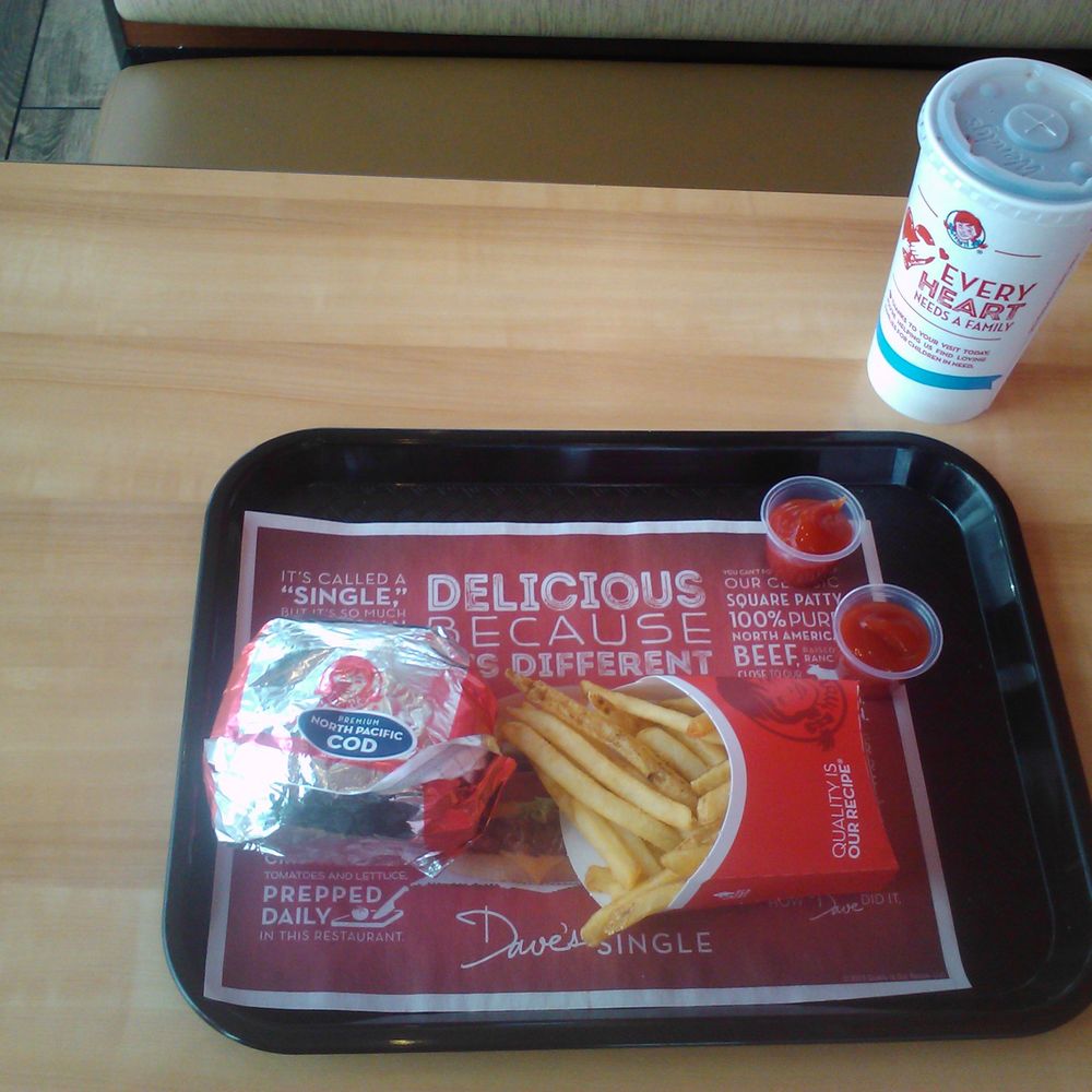 Wendy's - Combo meal: cod fillet sandwich, small fries, and small soft drink (half Coke Zero, half Cherry Coke) - Burgers Near Me - Clackamas, Oregon Wendy's - Combo meal: cod fillet sandwich, small fries, and small soft drink (half Coke Zero, half Cherry Coke) - Burgers Near Me - Clackamas, Oregon