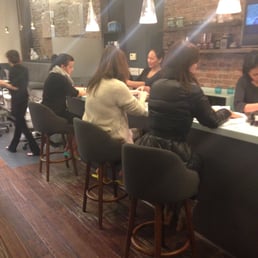 The manicure bar, complete with purse hooks!