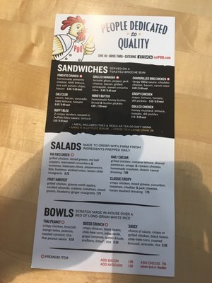 Menu photo 4 PDQ Chicken Miami, FL