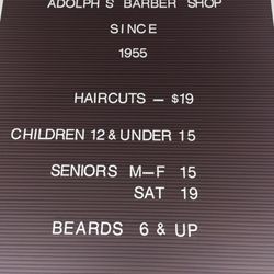 Adolph's Barber Shop - Barbershop prices