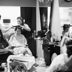 The wedding party getting ready at 10 am.