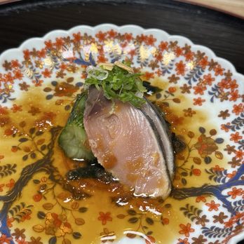 Sushi Hiroyoshi - Striped bonito with garlic onion dressing - Japanese Near Me - Las Vegas, Nevada Sushi Hiroyoshi - Striped bonito with garlic onion dressing - Japanese Near Me - Las Vegas, Nevada