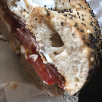 Township Bagel Cafe - Everything bagel with lite cream cheese, bacon, & tomato. - Breakfast & Brunch Near Me - Sewell, New Jersey