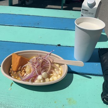 La Cevicheria - Ceviche Mixto & lager from low tide bar a few windows down - Seafood Near Me - Rockaway Beach, New York