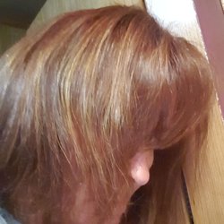 Serenity Hair Salon - Auburn with caramel highlights
