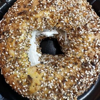 Bagels With Deli - Boca Raton - Scrumptious Everything Flagel with cream cheese! - Bagels Near Me - Boca Raton, Florida Bagels With Deli - Boca Raton - Scrumptious Everything Flagel with cream cheese! - Bagels Near Me - Boca Raton, Florida