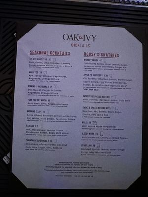 Menu photo 5 Oak & Ivy Las Vegas, NV