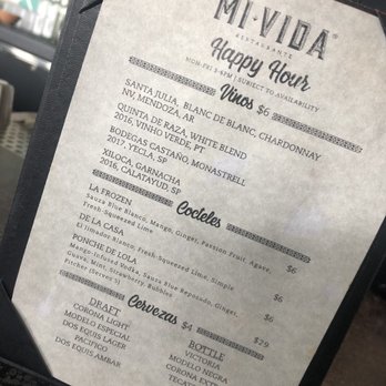 Mi Vida - Happy Hour Menu - Mexican Near Me - Washington, DC, District of Columbia