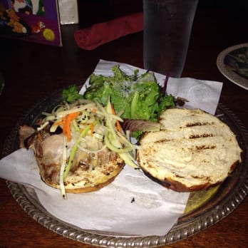 Flying Pig Pub & Kitchen - Pulled pork sandwich . You can order a side salad or French fries to go with it. - Pubs Near Me - Oceanside, California Flying Pig Pub & Kitchen - Pulled pork sandwich . You can order a side salad or French fries to go with it. - Pubs Near Me - Oceanside, California