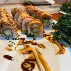 Arashi Sushi & Hibachi - Left to right: Panama City Roll, Tallahassee Roll, 850 Roll