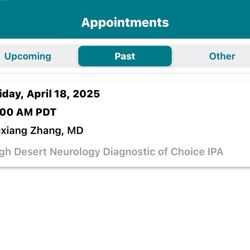 High Desert Neuro-Diagnostic Medical Group - The appt I referenced with Dr. Zhang in my review.