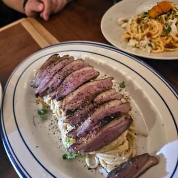 Manhatto - Kamo Miso Pasta- Seared duck breast, Parmigiano Reggiano, white miso butter, and spaghetti. $30. A bit rich, but pretty tasty - Japanese Near Me - New York, New York Manhatto - Kamo Miso Pasta- Seared duck breast, Parmigiano Reggiano, white miso butter, and spaghetti. $30. A bit rich, but pretty tasty - Japanese Near Me - New York, New York
