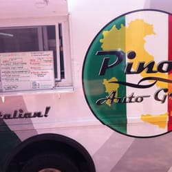 Pino's Auto Grill - Truck window.