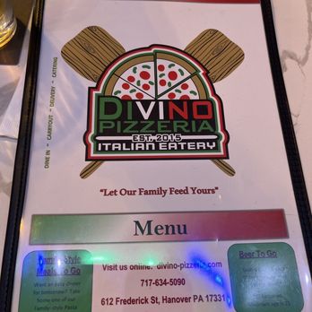 Divino Pizzeria & Grille - Menu 1 - Pizza Near Me - Hanover, Pennsylvania Divino Pizzeria & Grille - Menu 1 - Pizza Near Me - Hanover, Pennsylvania
