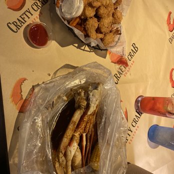 Crafty Crab - Snow crabs, fried shrimp with sweet potato fries. - Seafood Near Me - Pearland, Texas Crafty Crab - Snow crabs, fried shrimp with sweet potato fries. - Seafood Near Me - Pearland, Texas