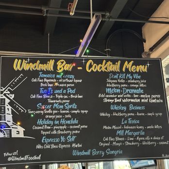 Windmill Food Hall - Bar cocktail menu - Food Court Near Me - Carlsbad, California Windmill Food Hall - Bar cocktail menu - Food Court Near Me - Carlsbad, California