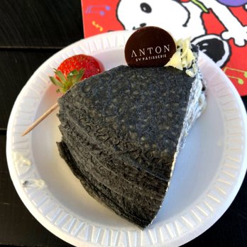 Anton - Charcoal dusted Hokkaido milk mille crêpe cake - Bakeries Near Me - San Jose, California