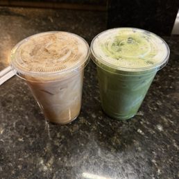 Vanilla matcha and maple cinnamon latte Vanilla matcha and maple cinnamon latte
