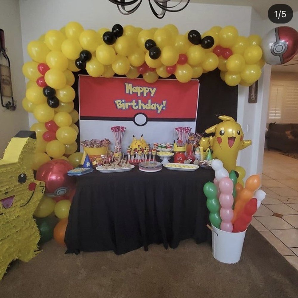Jazz Balloon Decor - This was a picture taken for my son's seventh birthday party he absolutely loved it. Pokémon spider theme. - Balloon Services Near Me Jazz Balloon Decor - This was a picture taken for my son's seventh birthday party he absolutely loved it. Pokémon spider theme. - Balloon Services Near Me