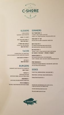 Menu photo 8 CShore Kitchen and Bar Wellfleet, MA