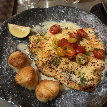Hook & Barrel - Panko crusted rainbow trout and scallops - Seafood Near Me - Myrtle Beach, South Carolina