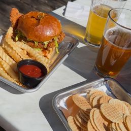 fried chicken sandwich & trout dip fried chicken sandwich & trout dip