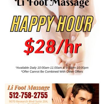 Li Foot Massage - This is a screenshot from Li Massage's own website. They refused to honor this offer when we went in at 9pm. - Massage Near Me - Austin, Texas Li Foot Massage - This is a screenshot from Li Massage's own website. They refused to honor this offer when we went in at 9pm. - Massage Near Me - Austin, Texas