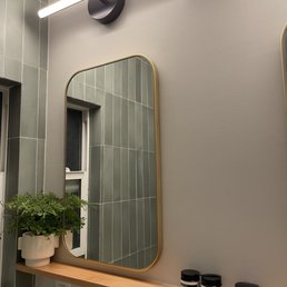 Vanity medicine cabinet built into the wall