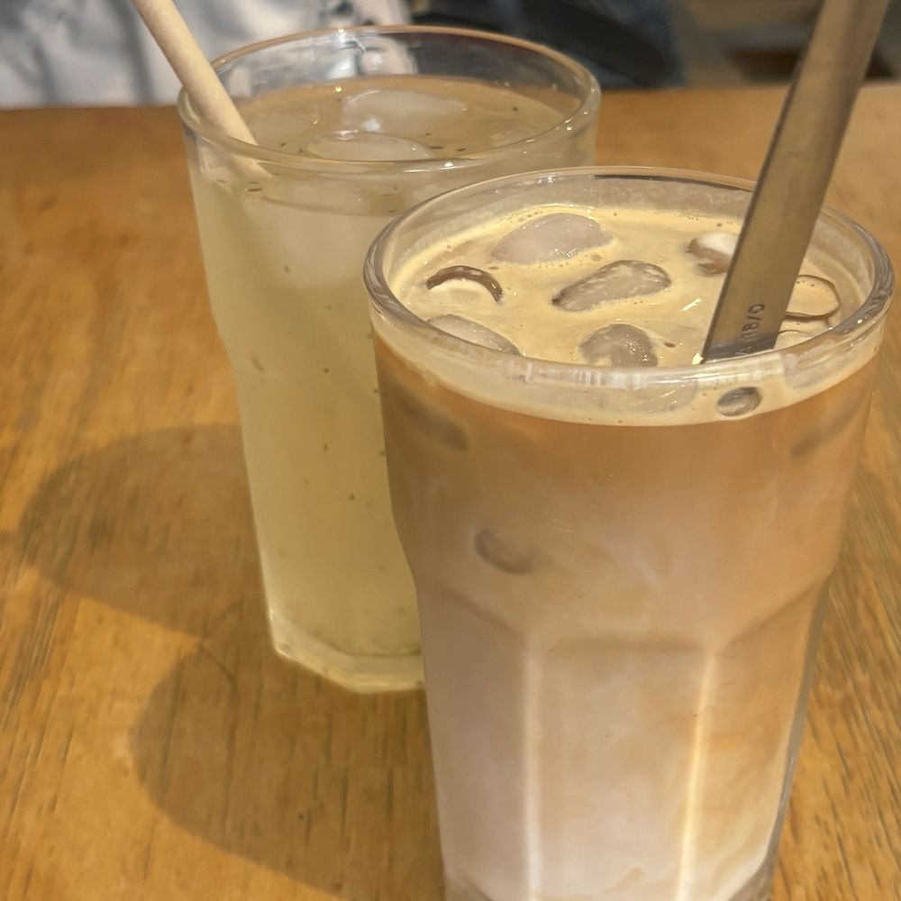 Iced latte and lemonade Iced latte and lemonade