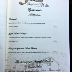 Landhotel Ringelsteiner Mühle - Menu