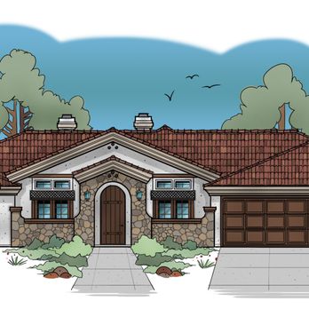 Omega Design Group - Front elevation of contemporary Spanish inspired home. - Architects Near Me - Victorville, California Omega Design Group - Front elevation of contemporary Spanish inspired home. - Architects Near Me - Victorville, California