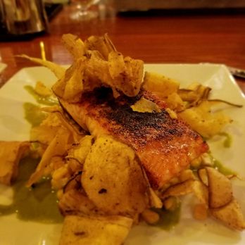 The Local - The salmon was perfectly cooked and the fried plantains were crispy and great. - New American Near Me - Charlottesville, Virginia The Local - The salmon was perfectly cooked and the fried plantains were crispy and great. - New American Near Me - Charlottesville, Virginia