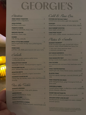 Menu photo 7 Georgie's Georgetown, TX
