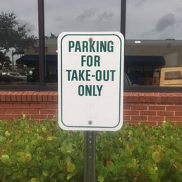 Take-out parking sign Take-out parking sign
