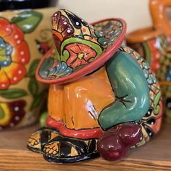 Pottery Blow Out - Talavera Sitting Panchos in many sizes in stock at Pottery Blow Out.