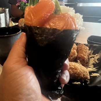 Yama Sushi - Salmon temaki (hand roll) - Sushi Bars Near Me - Kailua-Kona, Hawaii Yama Sushi - Salmon temaki (hand roll) - Sushi Bars Near Me - Kailua-Kona, Hawaii