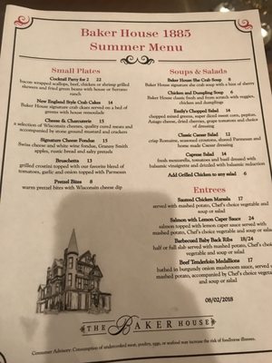 Menu photo 3 The Baker House Lake Geneva, WI Menu photo 3 The Baker House Lake Geneva, WI