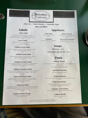 Menu photo 6 Uricchio's Trattoria Bakersfield, CA Menu photo 6 Uricchio's Trattoria Bakersfield, CA