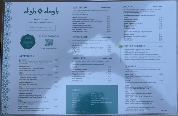 Menu photo 1 Dish N Dash San Jose San Jose, CA Menu photo 1 Dish N Dash San Jose San Jose, CA