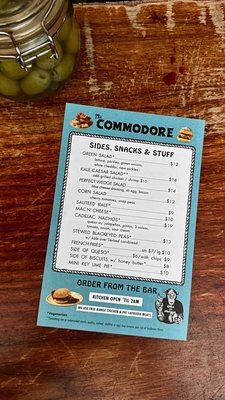 Menu photo 1 The Commodore Brooklyn, NY Menu photo 1 The Commodore Brooklyn, NY