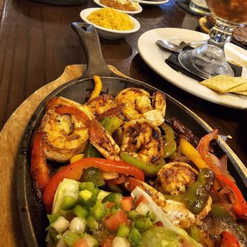 Corralito Steak House - Fajitas with shrimp, rice and beans - Mexican Near Me - Lubbock, Texas