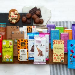 Nassau Candy - Nassau candy wholesale bulk organic chocolate bars in a group display.