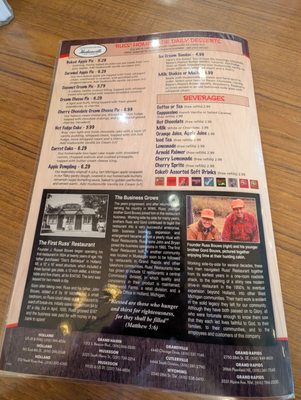 Menu photo 1 Russ' Restaurant Muskegon, MI Menu photo 1 Russ' Restaurant Muskegon, MI